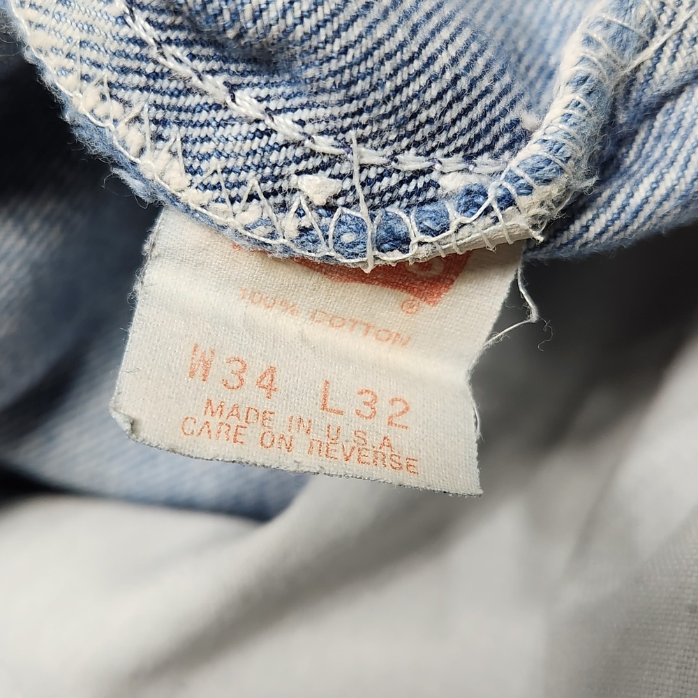 VINTAGE Levis Jeans 32x32 (Tag 34x32) Blue Acid Wash Relaxed Bronze Tab 90s USA‎ - Picture 8 of 15
